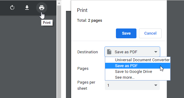 Convert file to PDF from Google Drive