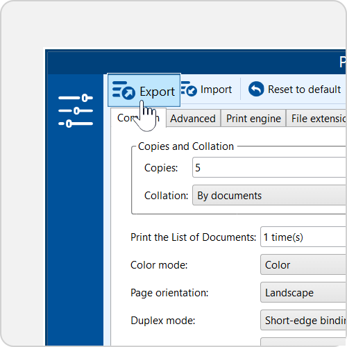Export your Print Conductor Settings