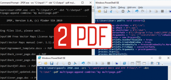 2PDF software can create multipage PDF from the command line