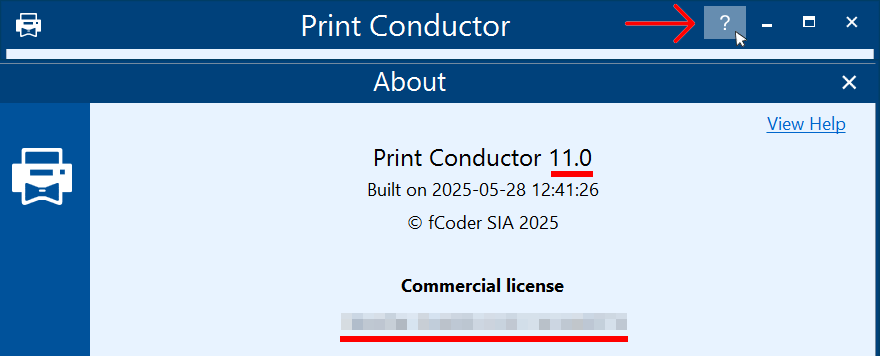 Print Conductor Serial Number and Version Number