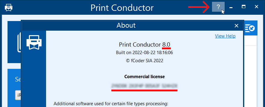 Print Conductor Serial Number and Version Number