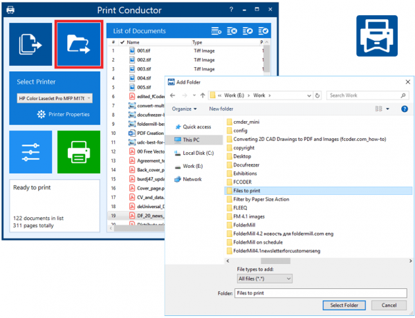 Automate folder printing task with Print Conductor