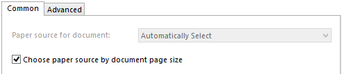 Choose paper source by document page size in Print Conductor