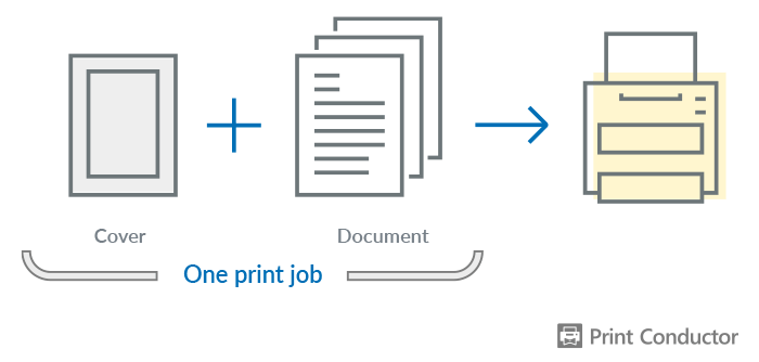 Print a document and cover page in the same print job