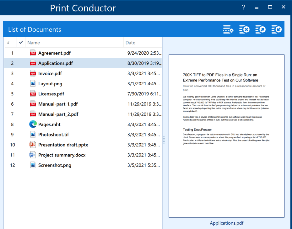 Show Preview Pane in Print Conductor