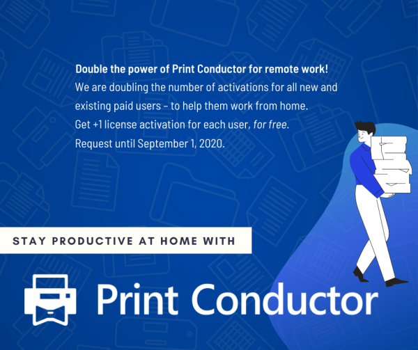 Get free additional license activations for Print Conductor