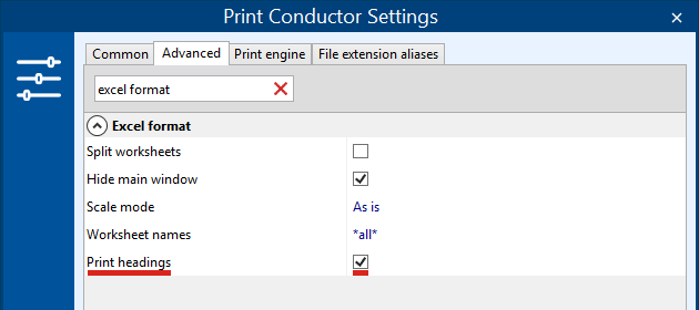 Print Excel's XLS, XLSX, CSV headings (rows and columns) 