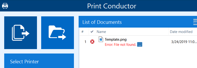 Error: File not found in Print Conductor: if the file is missing in the original location