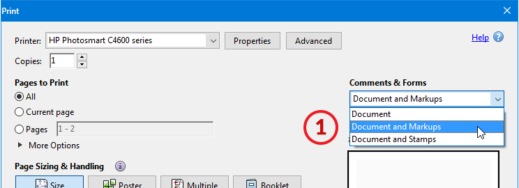 How to print comments in a PDF