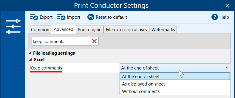 Print comments in Excel