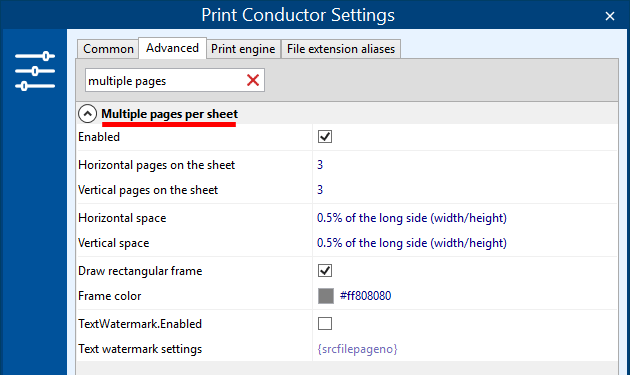 Print several pages on one sheet