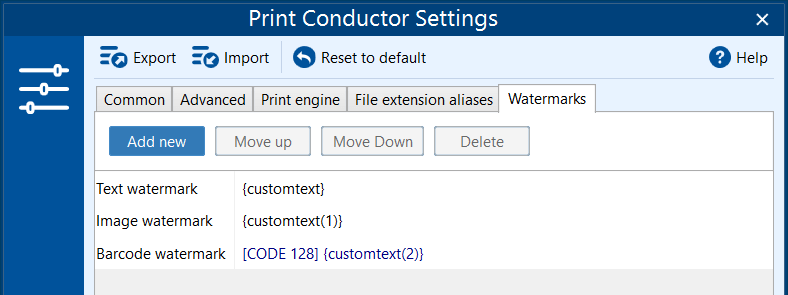 Apply multiple watermarks at a time with Print Conductor