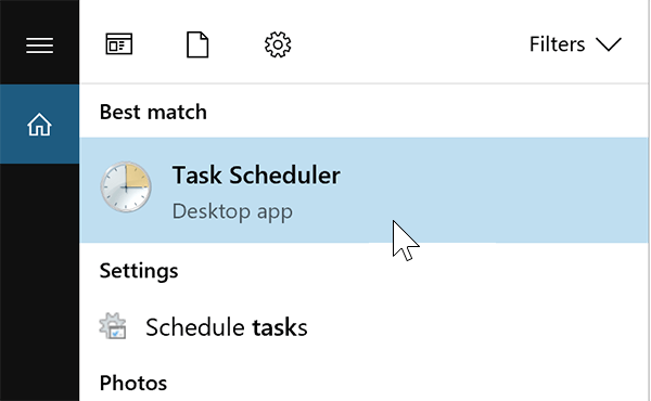 Otwórz Windows Task Scheduler