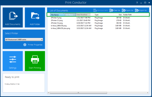 Swap columns in the List of Documents