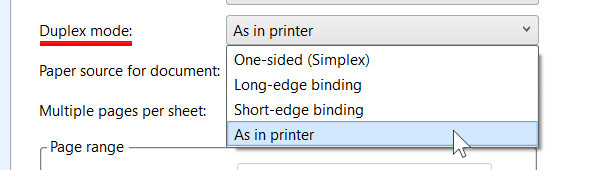 Printing in duplex mode with Print Conductor