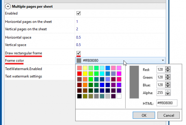 Add frame around pages in multiple-pages-per-sheet mode