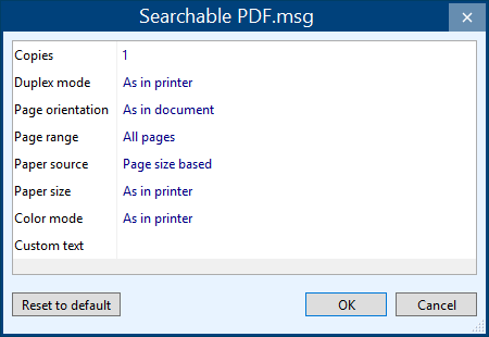 Individual print settings for each file