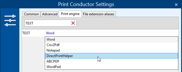 Print TXT files in "direct" mode