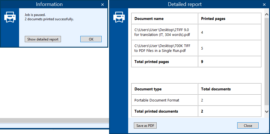 Open detailed report on pause