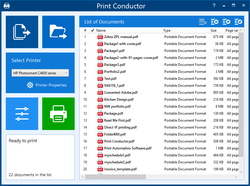 How to print more than 15 PDF files at once