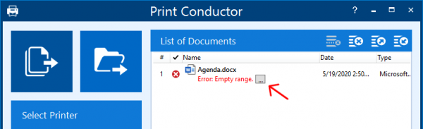 Open error details in Print Conductor