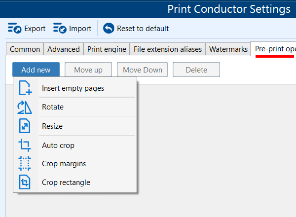 Print Conductor Pre-print Operations