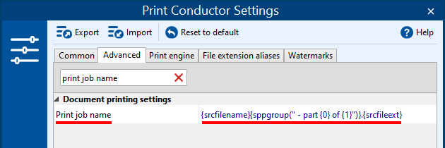 Rename print jobs with Print Conductor