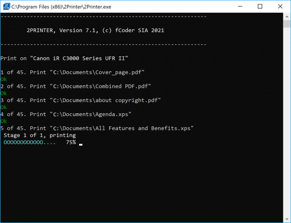  Printing all documents from the command line with 2Printer