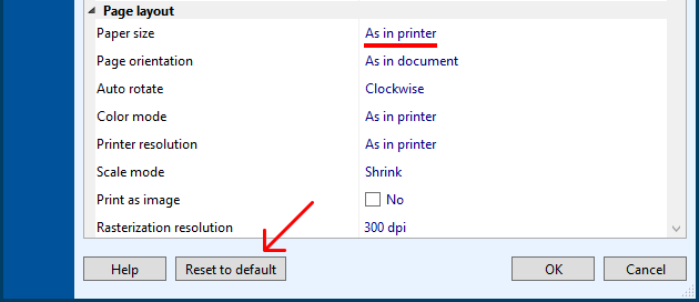 Reset Print Conductor settings to default