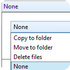 Select copy, move or delete action