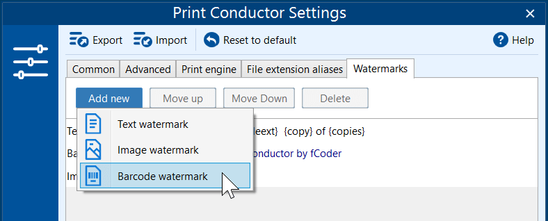 Automatically watermark documents when printing them
