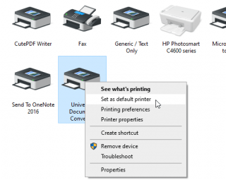 Set a printer as default in Windows