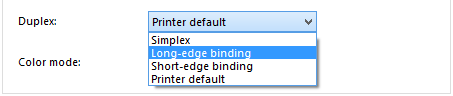 Duplex printing settings in Print Conductor