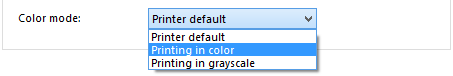 Set printing in color or grayscale mode in Print Conductor