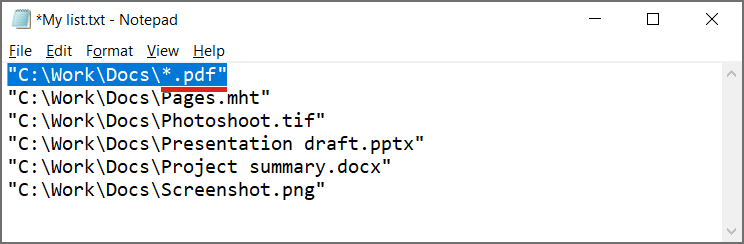 Using wildcards to import files via FLIST file