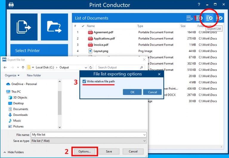 Printer Driver File Type Example How to Configure the List of Documents for Printing in Print Conductor